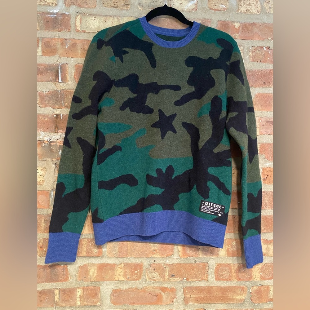 DIESEL kids size 14 Kroxi sweater boys large camo